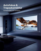 Projektor 4K Heimkino mit Google TV Stick, 3000 ANSI Lumen, Autofokus und 6D Trapezkorrektur, Full HD 1080P, WiFi 6, Bluetooth 5.2