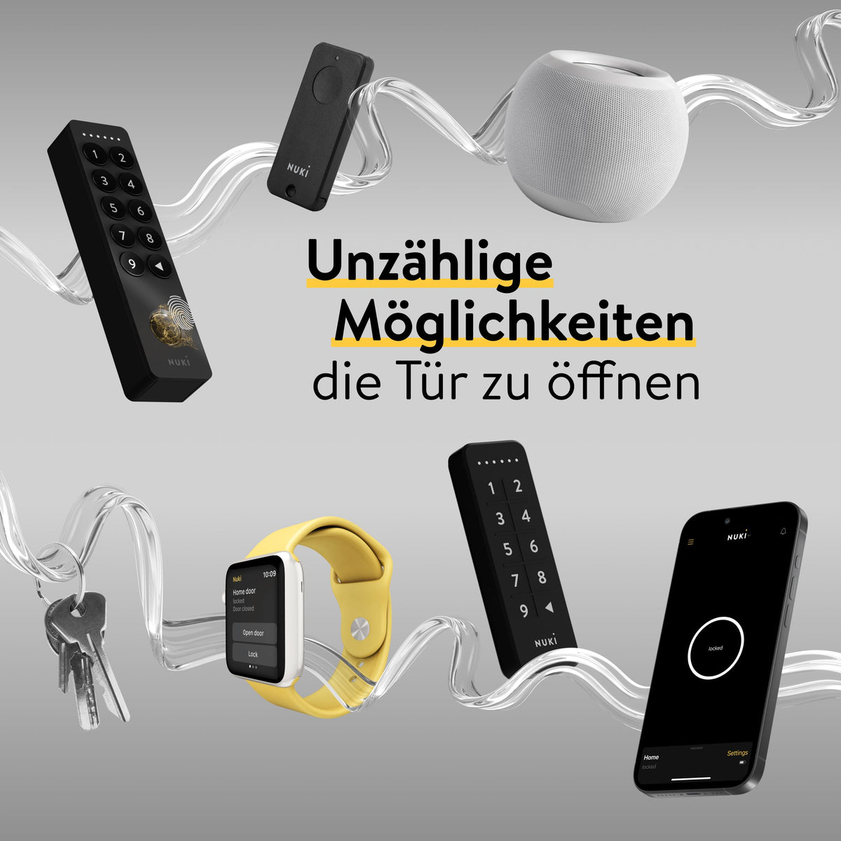 Elektronisches Türschloss Smart Lock Ultra Bluetooth WLAN Matter mit Universal Cylinder One-Touch-Lock