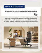 Ergonomischer Bürostuhl mit verstellbarer Sitztiefe 3D-Kopfstütze Lendenstütze und verstellbaren Armlehnen Schwarz