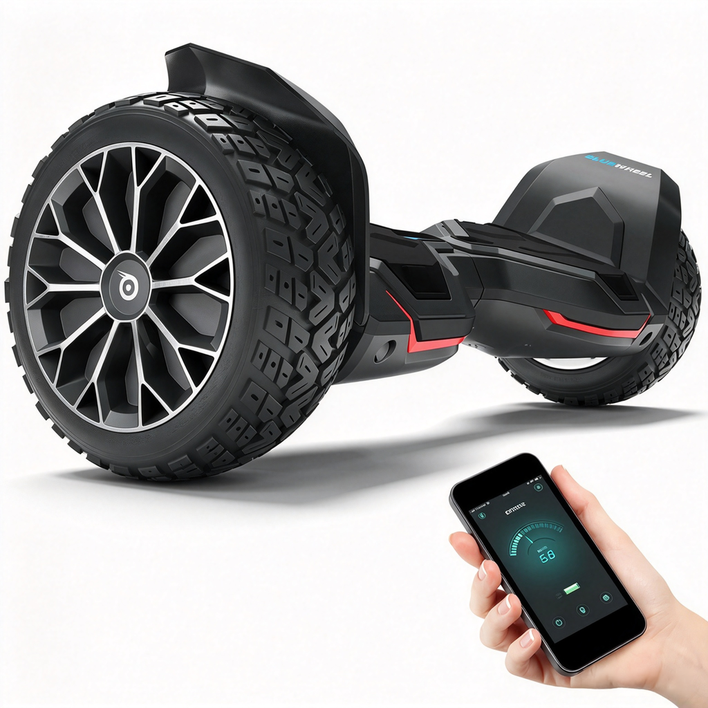 Hoverboard HX510 Offroad mit 700 W Dual-Motor 8,5 Zoll Vollgummireifen Bluetooth-App und Kindersicherheitsmodus