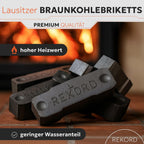 Braunkohlebriketts 900 kg 90 x 10 kg Palette Papierverpackung mit langanhaltender Glut und geringem Schwefelanteil