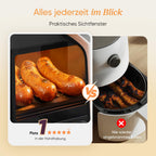 Heißluftfritteuse mit 2 Kammern und 8,5 L, Sichtfenster, 50 Rezepte in der Vesync-App, 1750 W