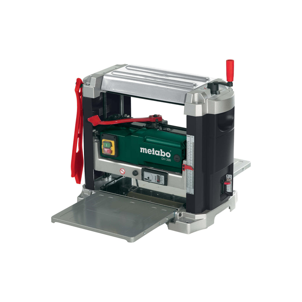 Dickenhobel DH 330 mit 1800 W und HSS-Messern, mobile Hobelmaschine mit Handkurbel und Absaugstutzen