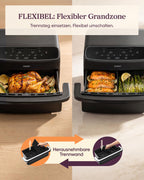 2-Kammer-Heißluftfritteuse Dual Blaze Twinfry Compact TF801 mit 8,6 L, 2200 W und PFAS-freier Keramikbeschichtung