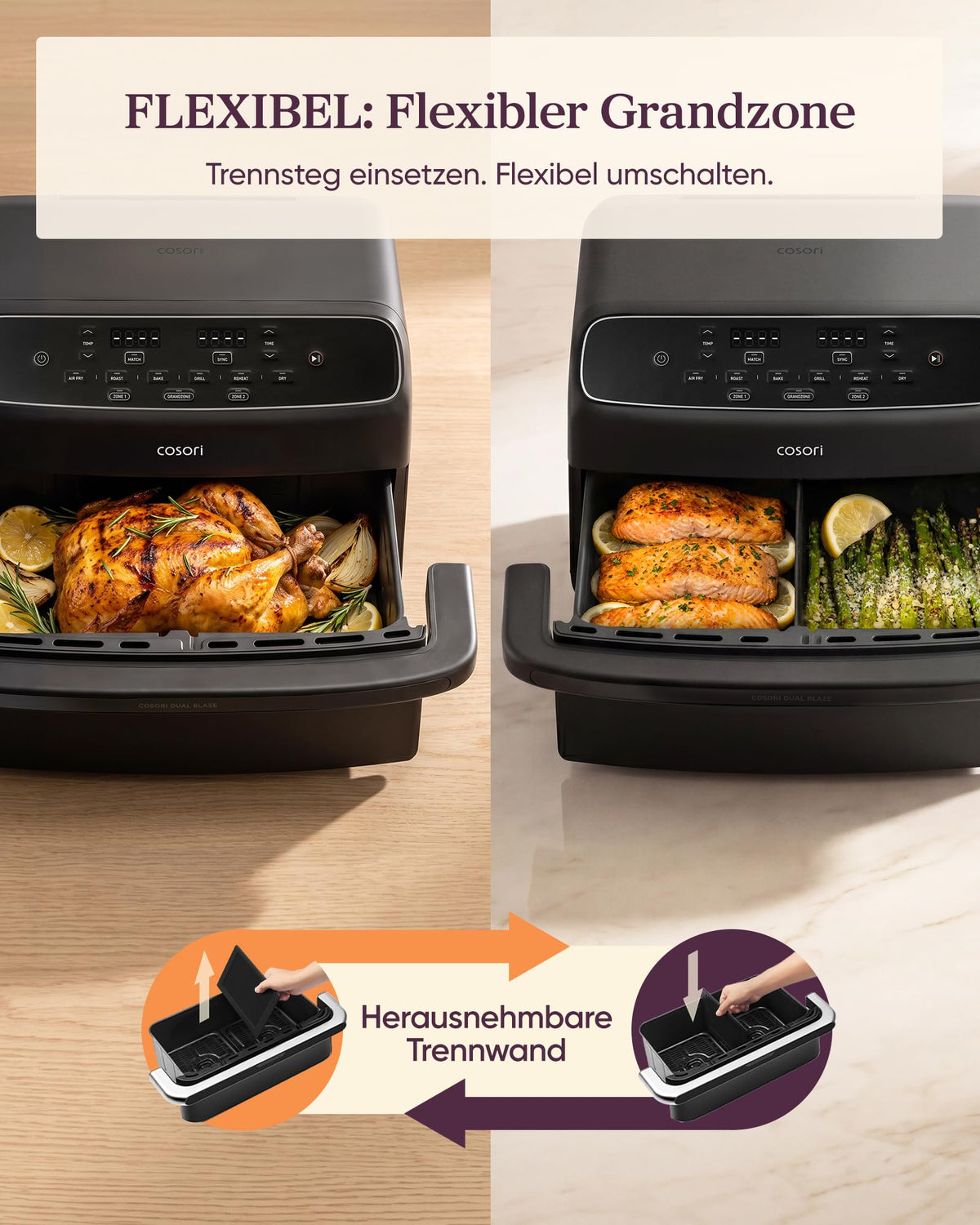 2-Kammer-Heißluftfritteuse Dual Blaze Twinfry Compact TF801 mit 8,6 L, 2200 W und PFAS-freier Keramikbeschichtung