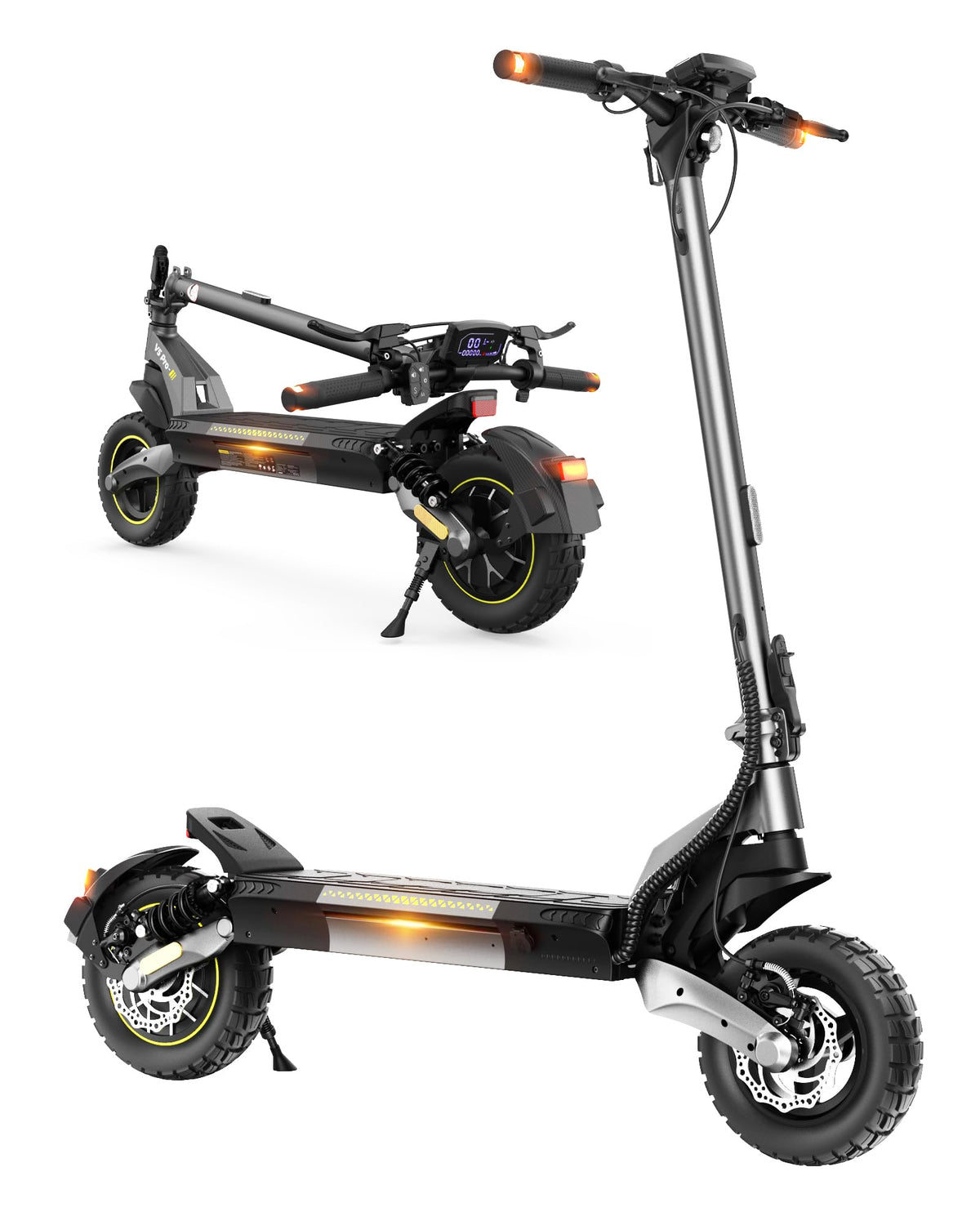 E-Scooter mit Straßenzulassung V5 Pro, 10 Zoll Elektroroller mit 500W Motor, 48V 12,5 Ah Akku und bis zu 70 km Reichweite, duales Bremssystem für
