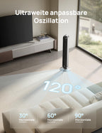 Turmventilator Pilot Max S, 120° oszillierend, 25 dB leise, 12 Geschwindigkeiten und 4 Modi, mit Fernbedienung und App-Steuerung