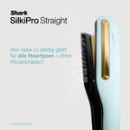 2-in-1 Haarglätter und Haartrockner SilkiPro mit Keramikplatten und 3 austauschbaren Kämmen, 230 °C, blau