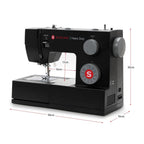 Nähmaschine Heavy Duty 4432 mit 32 Stichen, 1.100 Stiche pro Minute und Freiarm, schwarz