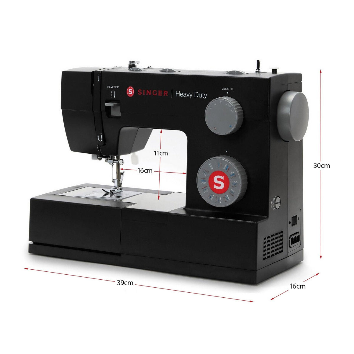 Nähmaschine Heavy Duty 4432 mit 32 Stichen, 1.100 Stiche pro Minute und Freiarm, schwarz