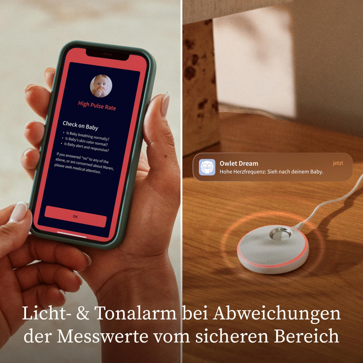 Babyüberwachungssocke mit App Dream Sock 0–18 Monate Herzfrequenz Sauerstoffwerte Schlaftracking Echtzeit-Benachrichtigungen Rosa