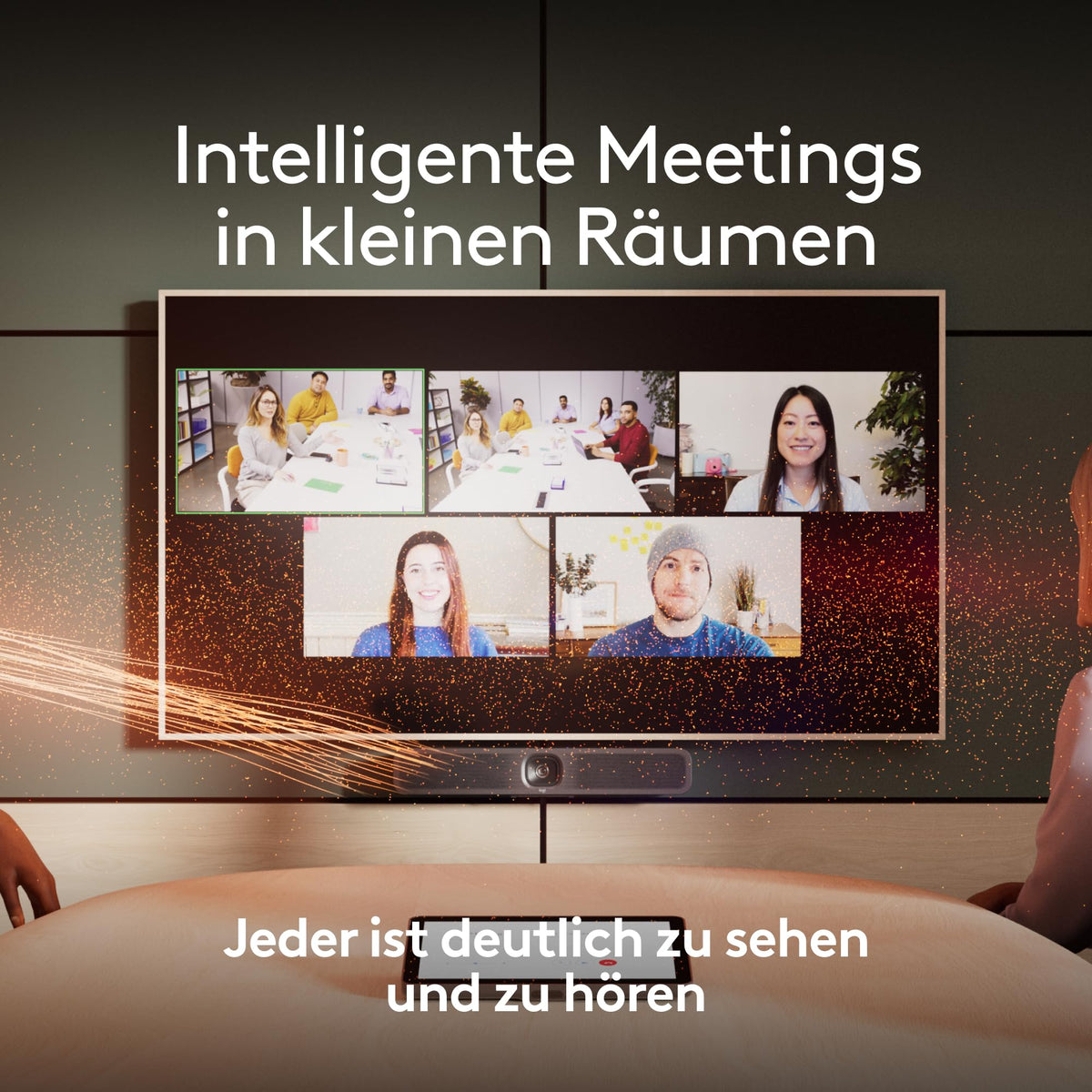 4K Konferenzkamera MeetUp 2 USB KI-Video und Audio Autofokus Bildausschnitt Geräuschunterdrückung Schwarz