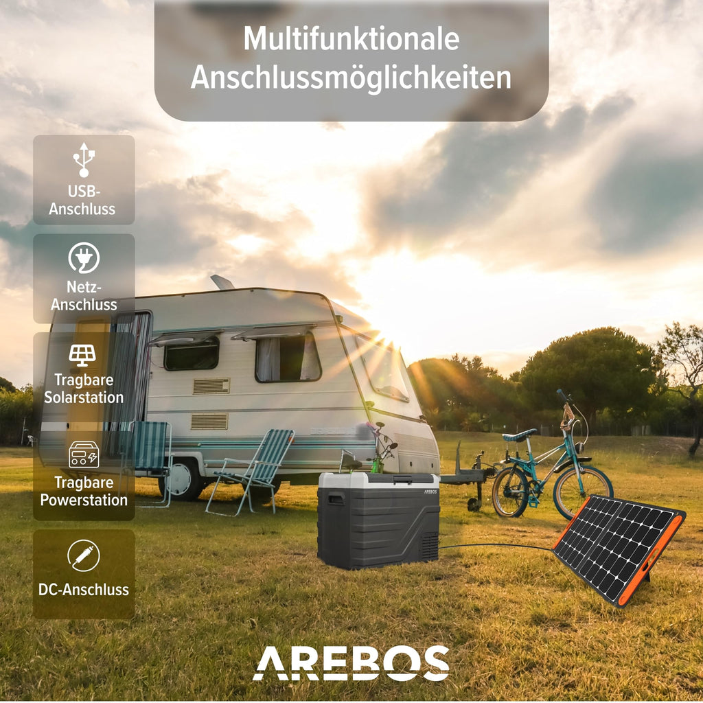 Kompressor-Kühlbox 43 Liter mit App-Steuerung LCD-Touchscreen 12/24 V AC-Anschluss Kühl- und Warmfunktion