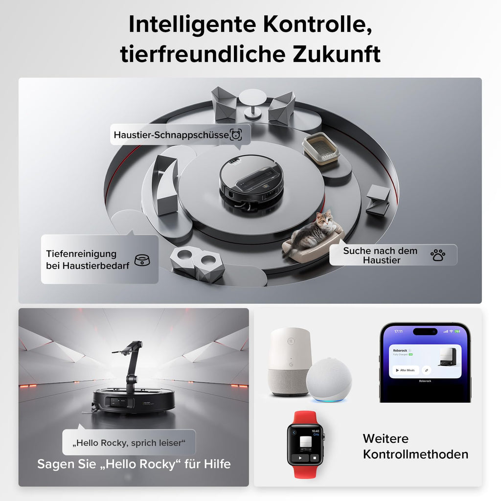 Saugroboter mit Wischfunktion und OmniGrip-Arm, 22.000 Pa Saugkraft, 80 °C Heißwasser-Moppwäsche, KI-gestützte Navigation