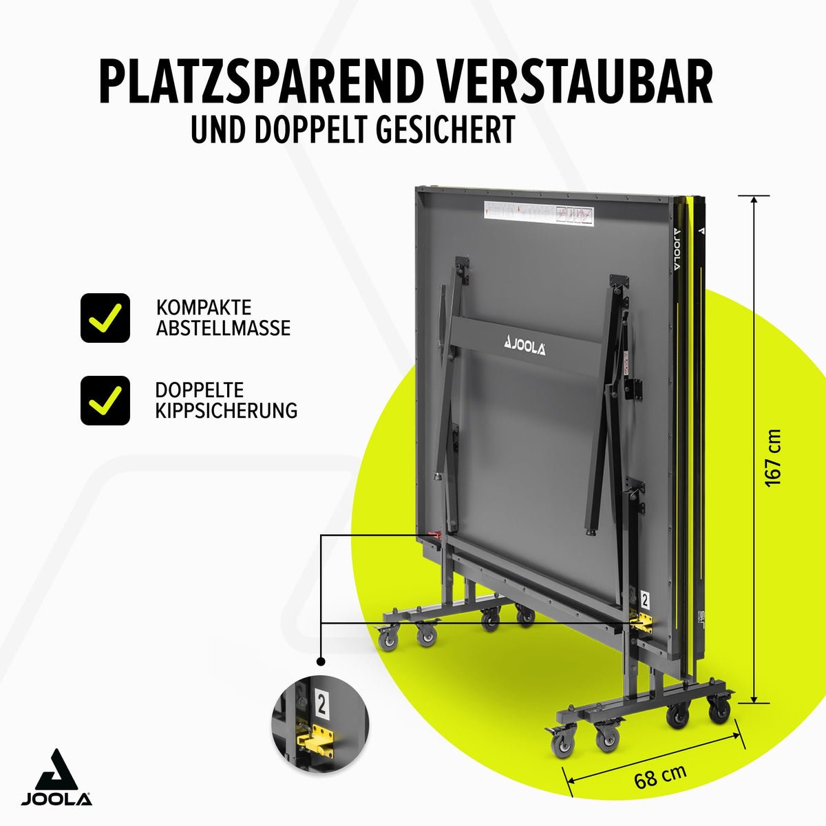 Indoor Tischtennisplatte klappbar Inside J15 274 x 152,5 x 76 cm 15 mm Plattenstärke Metallrahmen Netz