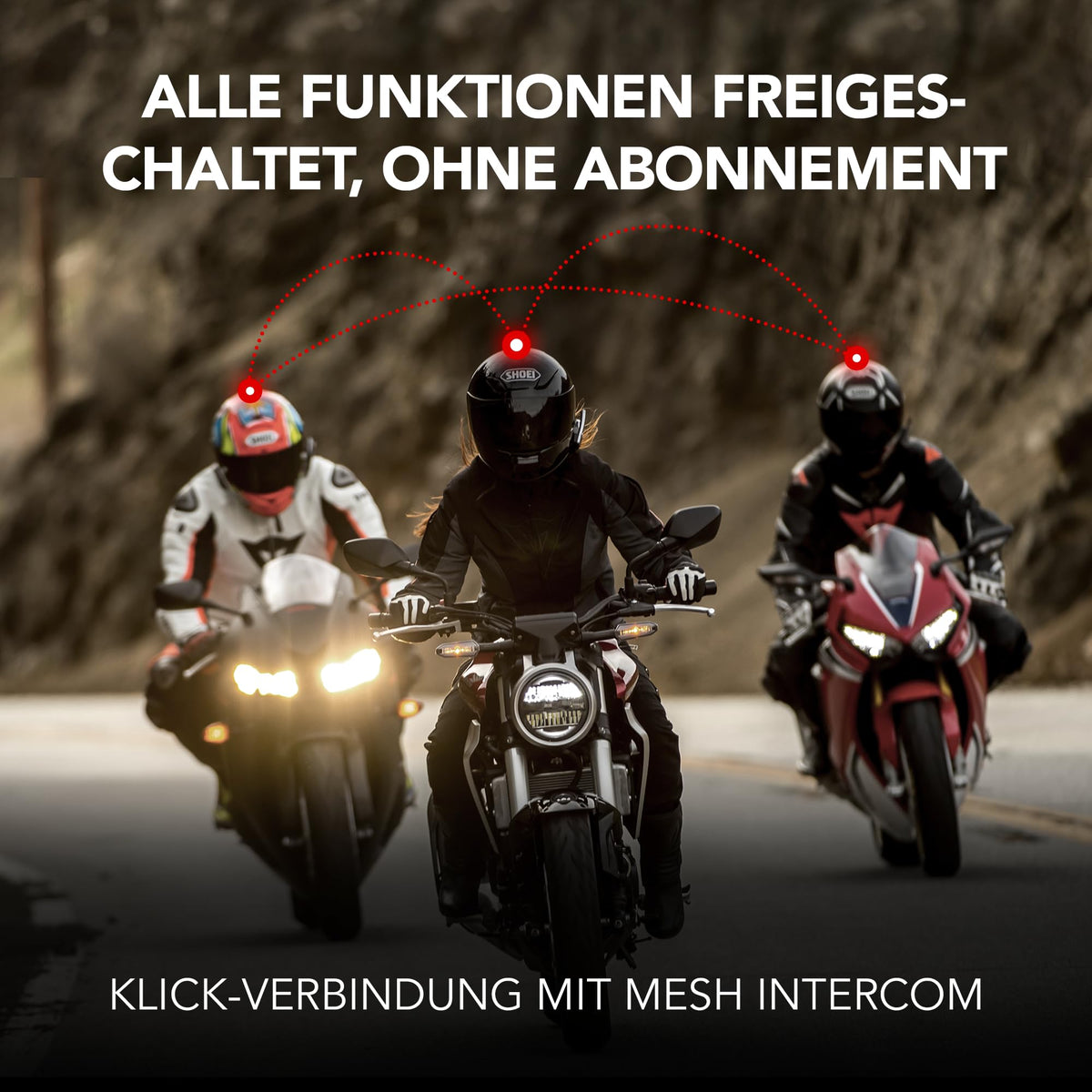 Motorrad Bluetooth Headset mit Drehrad und Sound by Harman Kardon, Mesh Intercom und Premium Mikrofon