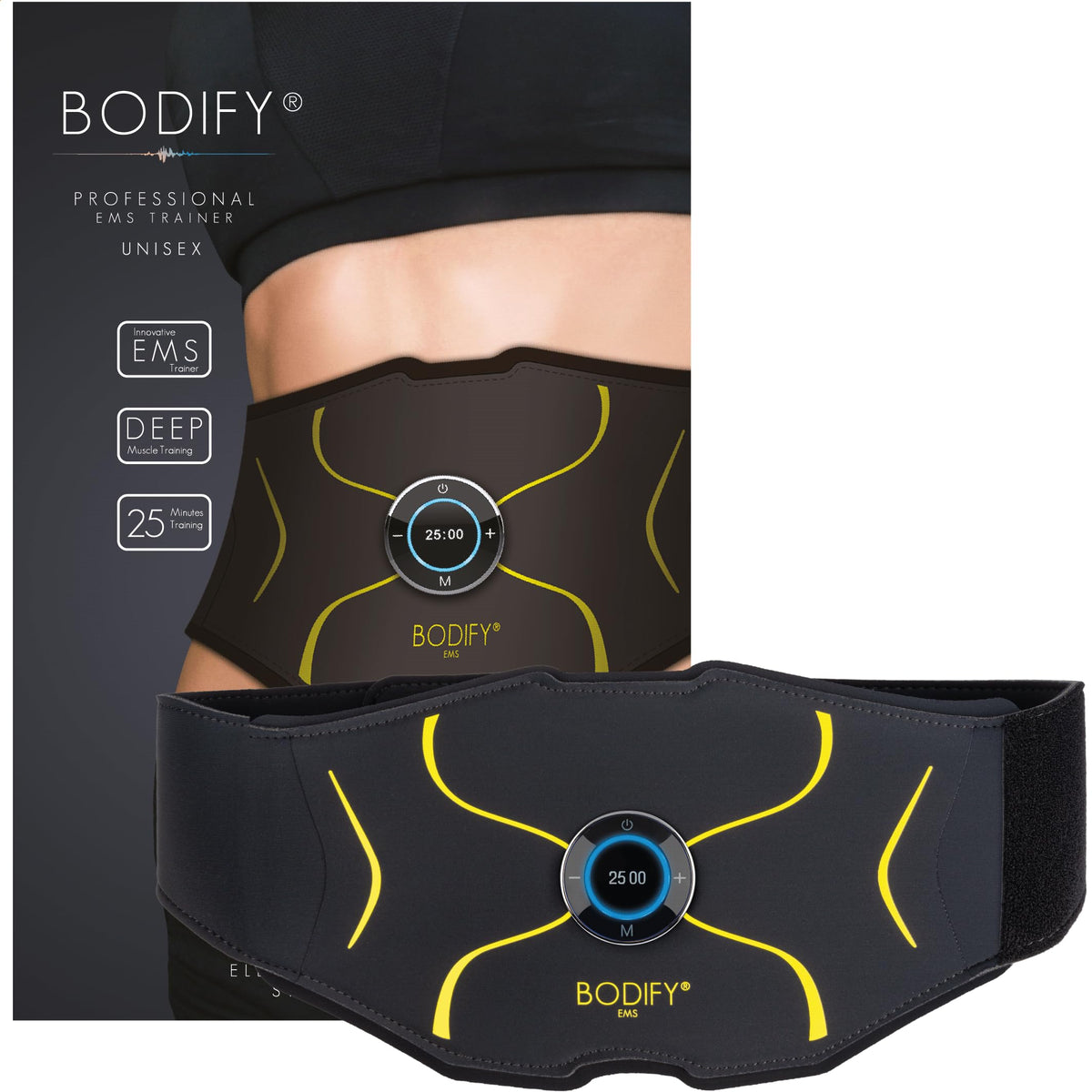 Bauchtrainer Max mit A4-Chip für gezielte Muskelstimulation und Bauchmuskeltraining