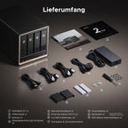 4-Bay NAS ohne HDD mit AMD Ryzen Embedded R2514, Dual 10GbE und U.2- sowie M.2-NVMe-Erweiterung für Creator und Büroteams