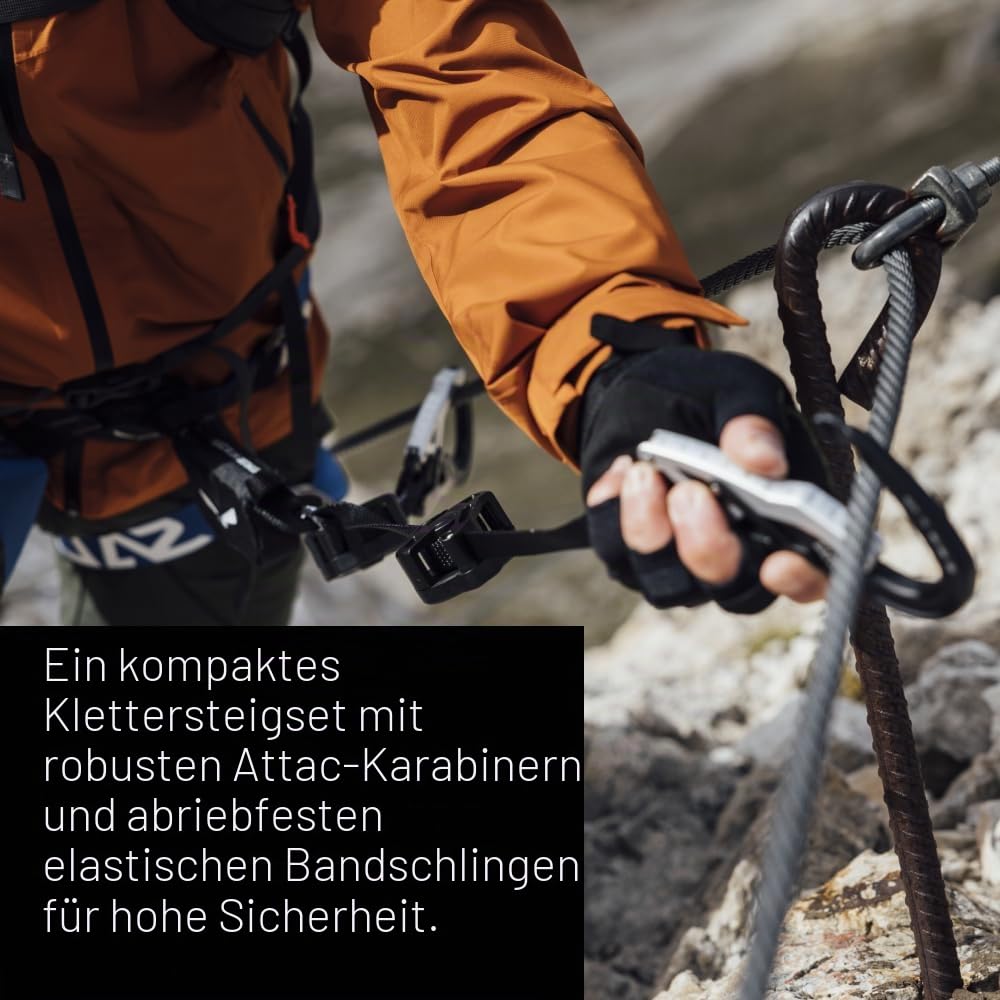 Klettersteig-Komplettset mit Helm Toxo 3.0 und Attac Set, für 40-120 kg, aus Aluminium
