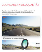 4K HDR Dashcam Auto vorne mit CPL, STARVIS 2 Mini Dash Cam, 158° Weitwinkel, WLAN und GPS