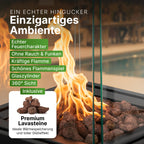 Gas-Terrassenheizer mit Glaszylinder, 8 kW Heizpilz für Terrasse und Garten mit Kippschutz, Flammensensor und Abdeckung, 36 × 36 × 140,5 cm