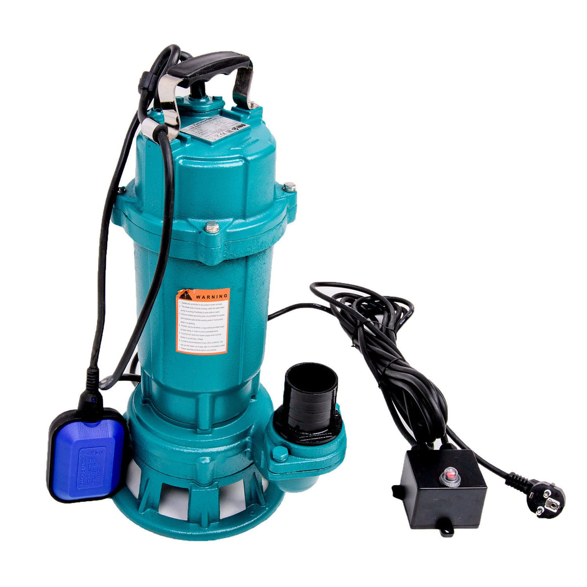 Fäkalienpumpe 1500 W mit Zerkleinerer und Schwimmer, Tauchpumpe 230 V, 300 L/min, 18 m Hubhöhe, inkl. 2"""" Kupplung und 30 m Schlauch
