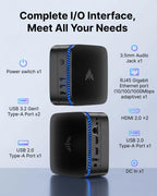 Mini-PC Intel N5030 mit 12 GB RAM 256 GB SSD Intel UHD Graphics 605 4K 60 Hz 2x HDMI 2.0 WiFi 5 Bluetooth 4.2 VESA-Halterung