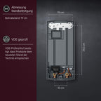 Elektronischer Durchlauferhitzer DDLE Basis 18/21/24 kW, umschaltbar, stufenlose Temperaturwahl 30-60°C, Festanschluss 400 V