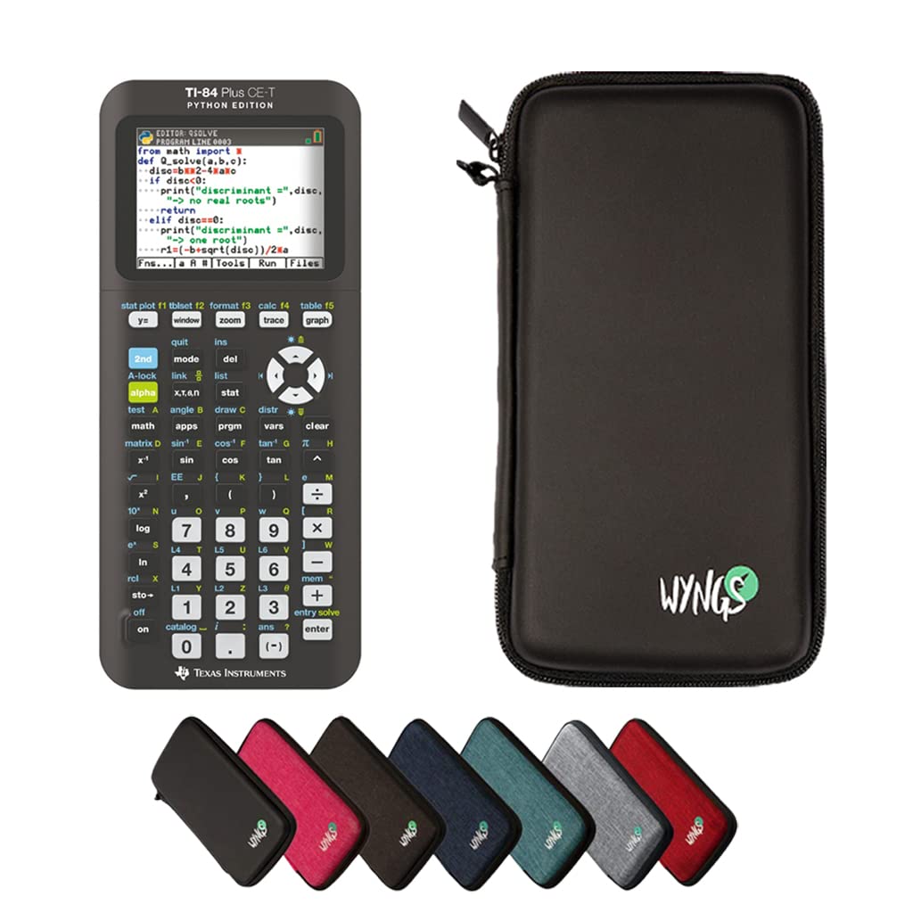 Grafikrechner TI-84 Plus CE-T Python Edition hochauflösendes Farbdisplay 3 MB ROM 154 KB RAM integrierter Akku mit Schutzhülle