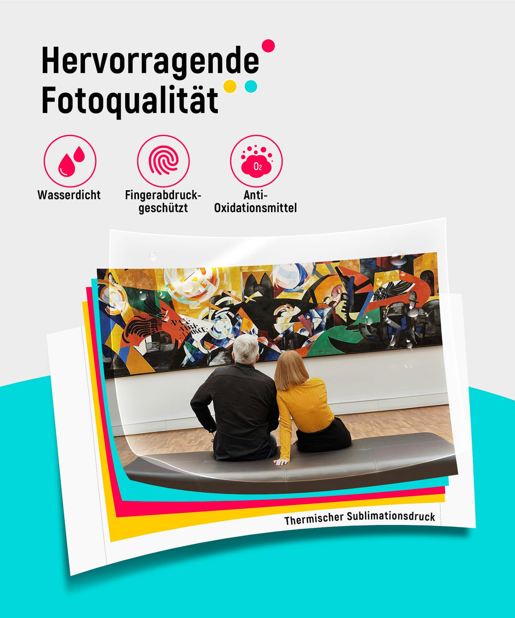 Tragbarer Fotodrucker für Smartphone und PC mit WLAN, 10x15 cm, Farbstoffsublimation, 300 DPI, inkl. 100 Blatt Fotopapier und 3 Patronen