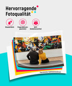 Tragbarer Fotodrucker für Smartphone und PC mit WLAN, 10x15 cm, Farbstoffsublimation, 300 DPI, inkl. 100 Blatt Fotopapier und 3 Patronen
