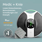 Muskelstimulationsgerät für Knie und Beine Medic Knee NMES mit TENS-Pads Elektroden Fernbedienung und Netzteil