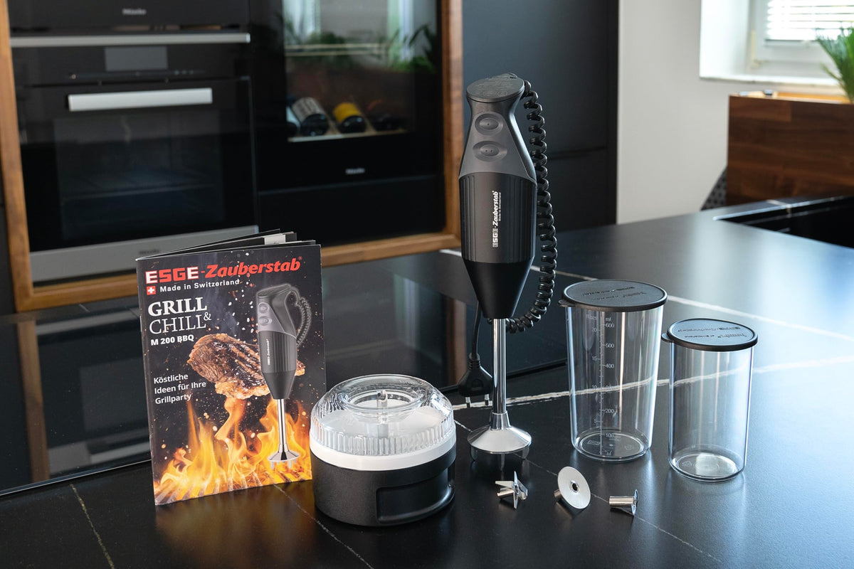 Stabmixer M 200 BBQ mit Zubehör-Set, 200 W, 2 Stufen bis 17.000 U/Min, für bis zu 10 l