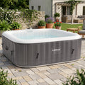 Whirlpool Spa für 6 Personen, 185 x 185 cm, 2400 W mit 130 Luftdüsen und Thermoabdeckung