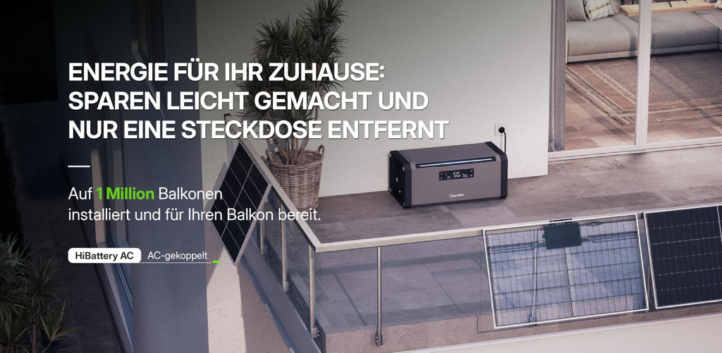 Solarbatterie AC 1,92 kWh für Balkonkraftwerk erweiterbar bis 11,52 kWh mit Montagezubehör