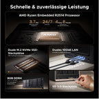 4-Bay NAS ohne HDD mit AMD Ryzen Embedded R2514, Dual 10GbE und U.2- sowie M.2-NVMe-Erweiterung für Creator und Büroteams