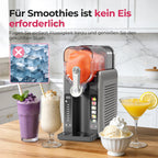 Slush-Eismaschine mit 6 Modi und 8 Stufen, 2,6 L für Slush, Eiscreme, Frappé und Milchshake, selbstreinigend