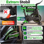 Heimtrainer Fahrrad bis 200 kg belastbar mit App, verstellbarem Sitz und Magnetbremse