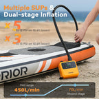 Elektrische SUP-Luftpumpe Pulse Pro mit 4500-mAh-Akku 20 PSI 133 Wh Zweistufige Pumpe für Paddleboards und Kajaks