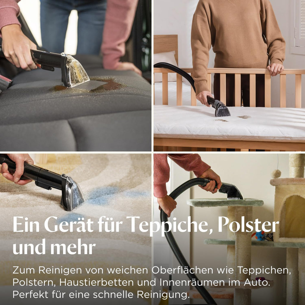 SpotClean ProHeat Advanced Teppichreiniger 1125 W mit 59 °C ProHeat-Technologie, 16.000 Pa Saugkraft und Doppelbehälter 0,9 l/0,8 l