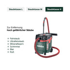 Nass-Trockensauger Staubklasse H ASA 30 H PC mit 1200 W, 8 m Kabel und Antistatik-Saugschlauch Quick