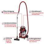 Nass-Trockensauger TC-VC 2580 SACL mit 1100 W, HEPA-Filter und Automatiksteckdose, inkl. Fugen-, Polster- und Kombidüse