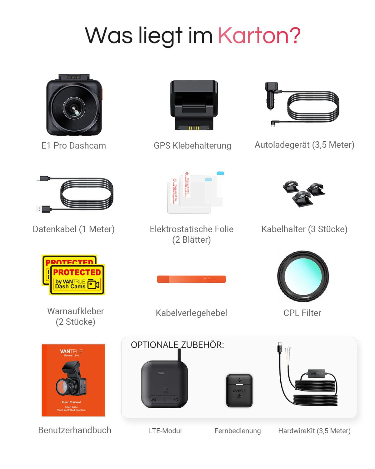 4K HDR Dashcam Auto vorne mit CPL, STARVIS 2 Mini Dash Cam, 158° Weitwinkel, WLAN und GPS