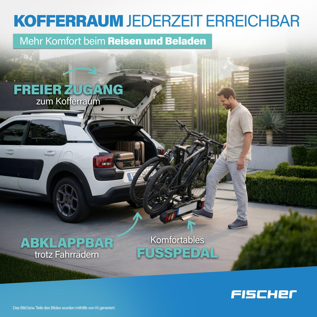 Kupplungsfahrradträger ProlineEvo 2 für 2 Fahrräder oder E-Bikes, bis 60 kg Nutzlast, abschließbar