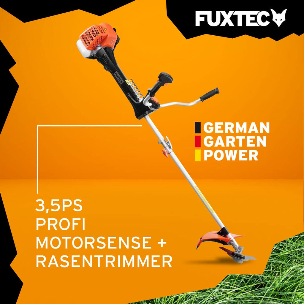 Benzin Motorsense 62 ccm 3,5 PS mit Antivibrationssystem, 2-Takt, 32 cm Schnittbreite, inkl. 3-Zahn-Messer und Doppelfadenkopf