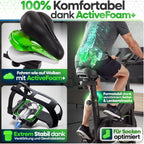 Heimtrainer Fahrrad bis 200 kg belastbar mit App, verstellbarem Sitz und Magnetbremse