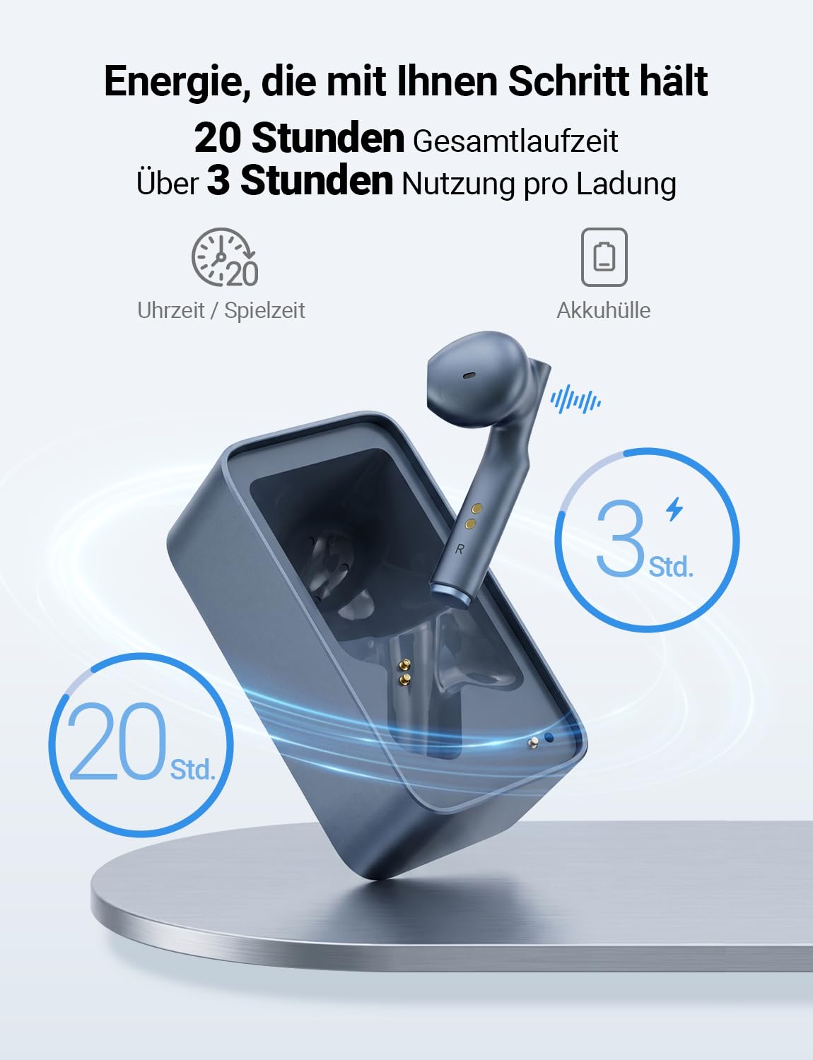 Übersetzer-Kopfhörer W4 mit bidirektionaler Simultanübersetzung, Knochenstimmensensor und App-Steuerung für iOS und Android