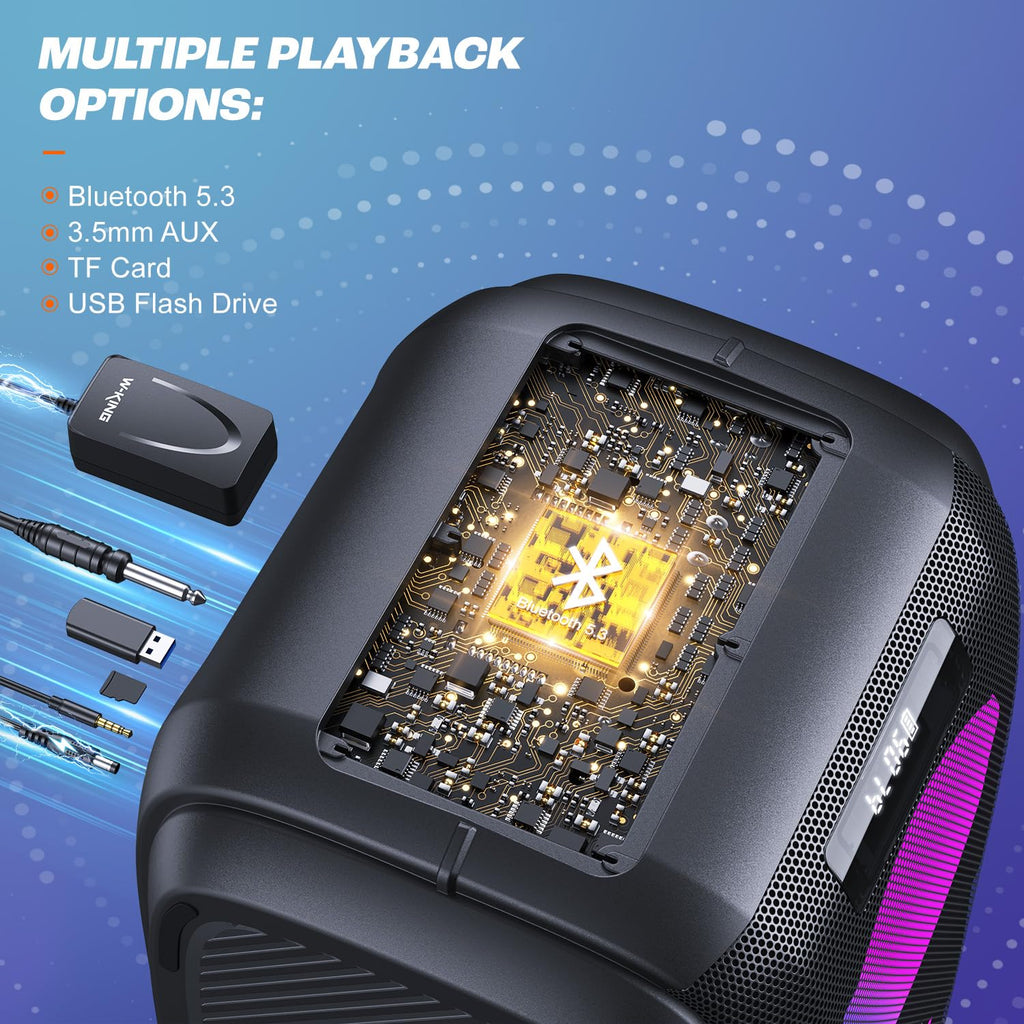 Tragbarer Bluetooth-Lautsprecher T9 Pro mit 270 W Peak, IPX5, Mikrofon- und Gitarreneingang, inkl. Ladegerät