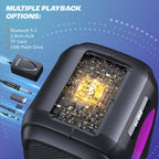 Tragbarer Bluetooth-Lautsprecher T9 Pro mit 270 W Peak, IPX5, Mikrofon- und Gitarreneingang, inkl. Ladegerät