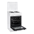 Freistehender Elektroherd EH9-3-090weiss, 50 cm breit, 48 l Backofen mit 4 Kochplatten und Energieklasse A, inkl. Grillrost und Backblech